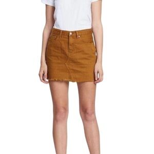 Neon Blonde NWT Women’s Size 25 Honey Brown Mini Skirt Denim Raw Hem “Tease”